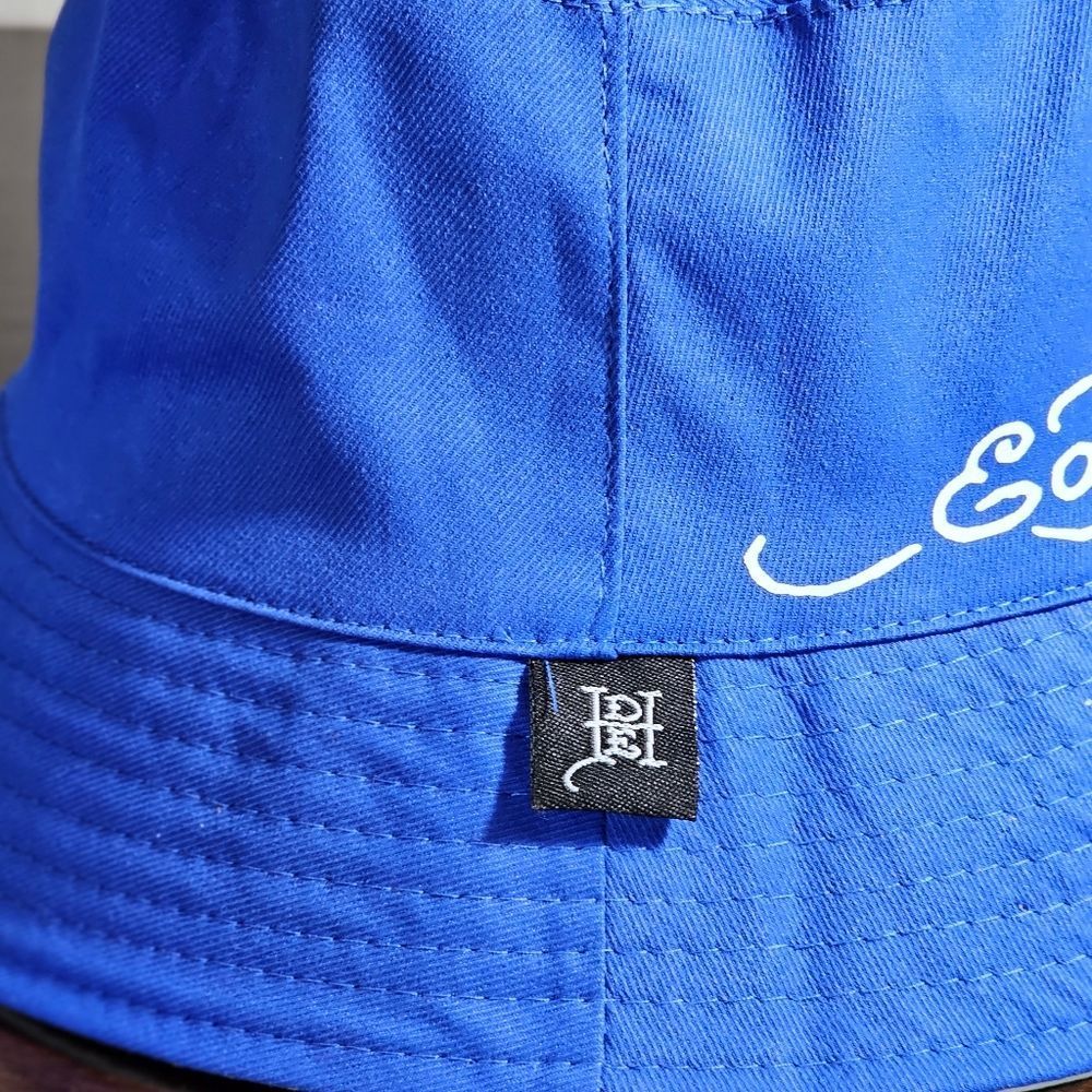 Ed Hardy By Christian Audigier Fish Tattoo Bucket Hat Reversible White Blue New - Picture 5 of 9